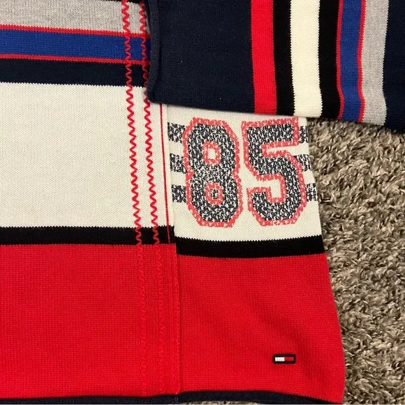 Tommy Hilfiger Women's Y2K Patchwork Sweater - Navy, Red, White - Picture 4 of 5